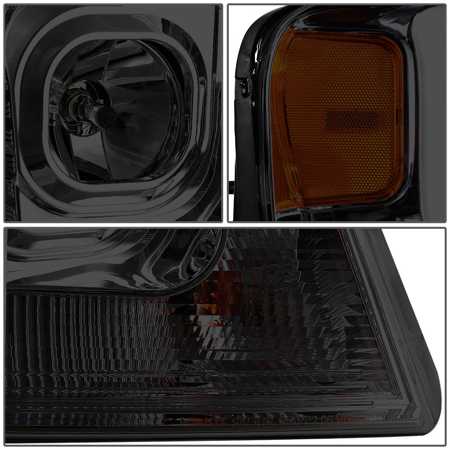 FAROS 04-08 FORD F-150 / 06-08 LINCOLN MARK LT - 3D LED - C-BAR - SMOKE HOUSING / AMBER CORNER - H11 LOW BEAM / H11 HIGH BEAM