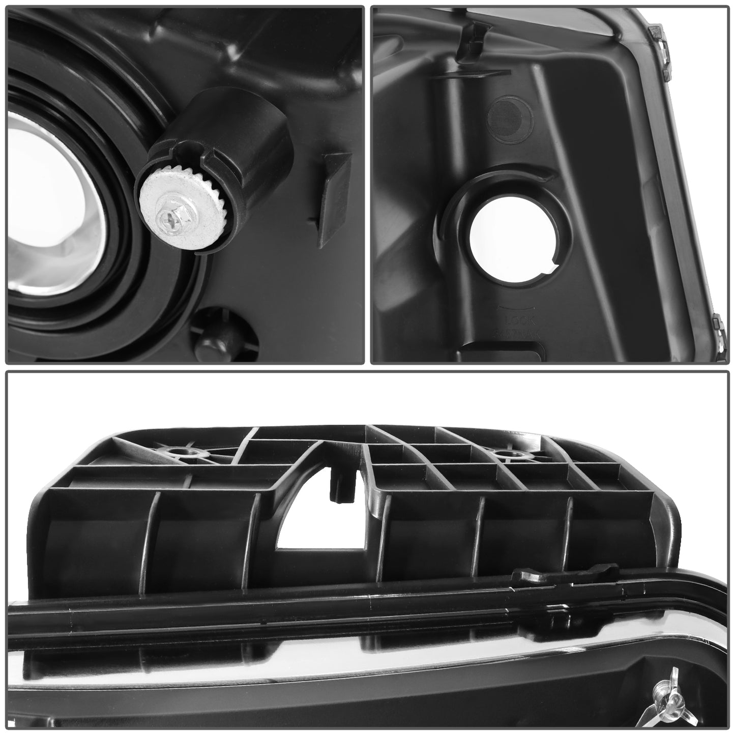 FAROS 10-13 CHEVY CAMARO - FITS MODELS WITH HALOGEN HEADLIGHTS ONLY - OE STYLE - BLACK HOUSING / CLEAR CORNER - H13 LOW BEAM / HIGH BEAM - 3457NA SIGNAL