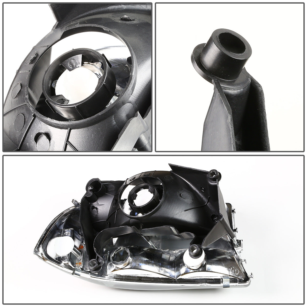 FAROS 97-04 DODGE DURANGO 2/4-DOOR - 1PC - CHROME HOUSING / AMBER CORNER - 9007 LOW BEAM / HIGH BEAM