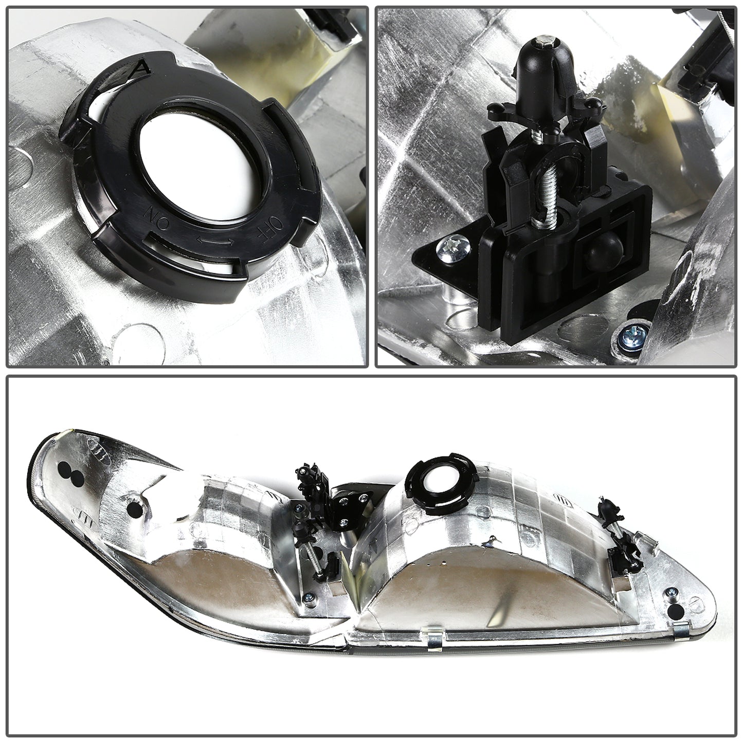 FAROS 94-98 FORD MUSTANG 2-DOOR - 1PC - SMOKE HOUSING / AMBER CORNER - 9007 LOW BEAM / HIGH BEAM