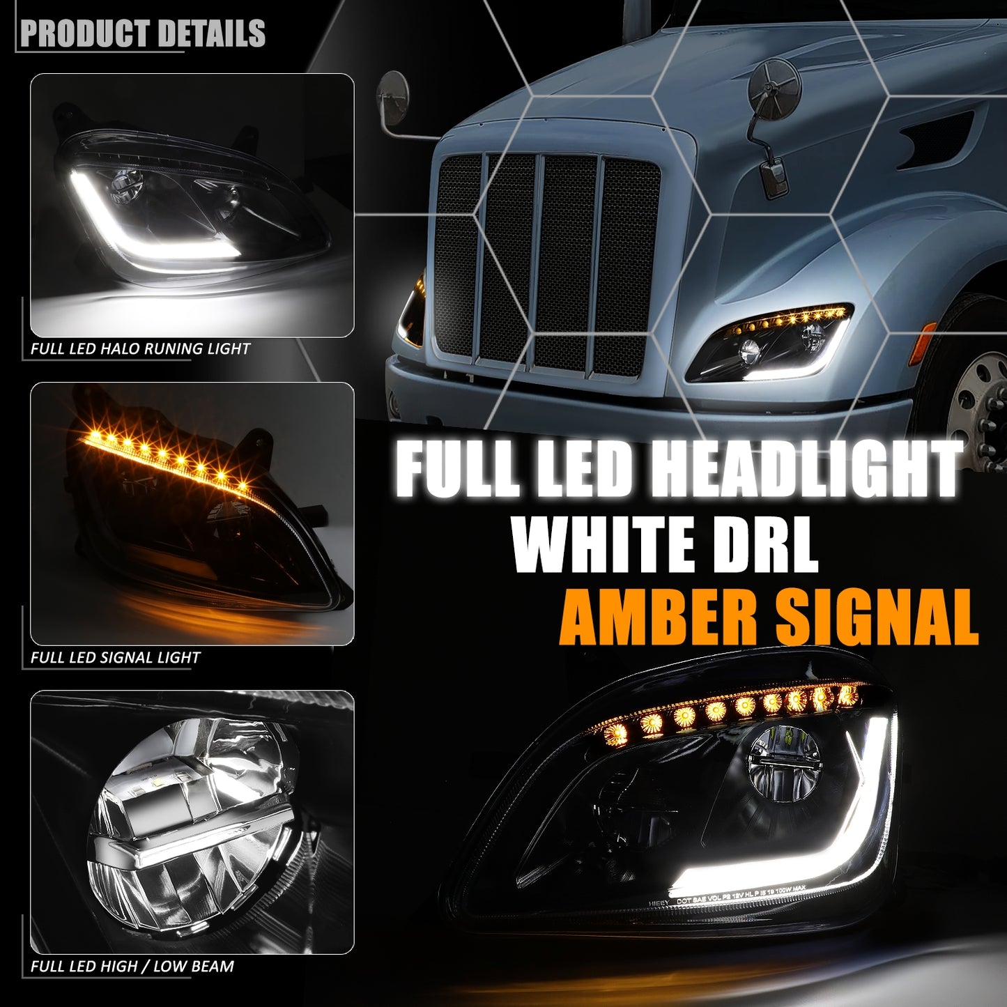 FAROS 13-20 PETERBILT 579 / 11-18 PETERBILT 587 - BLACK