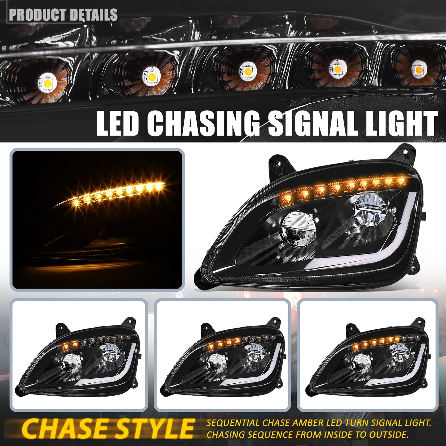 FAROS 13-20 PETERBILT 579 / 11-18 PETERBILT 587 - BLACK