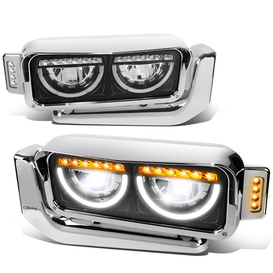 FAROS 81-88 PETERBILT 359 / 87-07 PETERBILT 379 / 08-21 PETERBILT 389 - REQUIRES WIRING TO VEHICLES LIGHTING HARNESS - BLACK