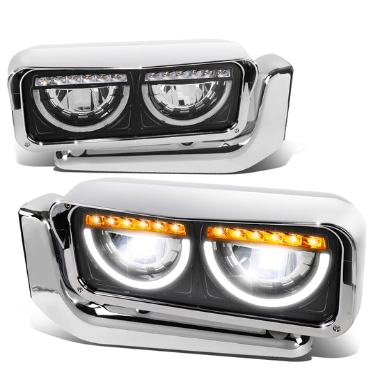 FAROS 81-88 PETERBILT 359 / 87-07 PETERBILT 379 / 08-21 PETERBILT 389 - REQUIRES WIRING TO VEHICLES LIGHTING HARNESS - BLACK
