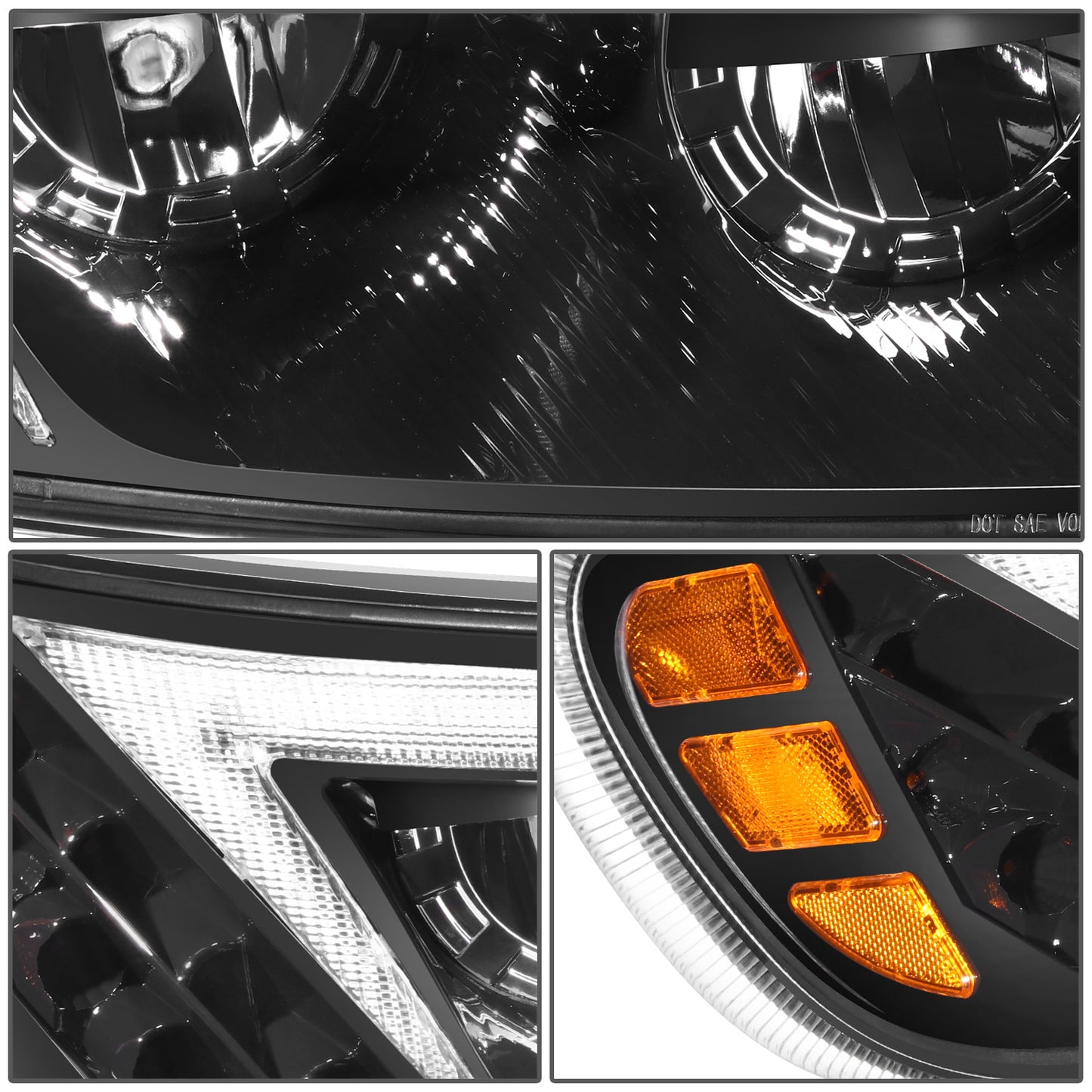 FAROS 08-19 PETERBILT 325 / 05-20 PETERBILT 330 / 05-10 PETERBILT 335 / 10-20 PETERBILT 337 / 07-10 PETERBILT 340 / 10-20 PETERBILT 348 / 07-18 PETERBILT 382 / 07-14 PETERBILT 384 / 05-16 PETERBILT 386 / 99-11 PETERBILT 387 - FULL LED RGB DRL - BLACK