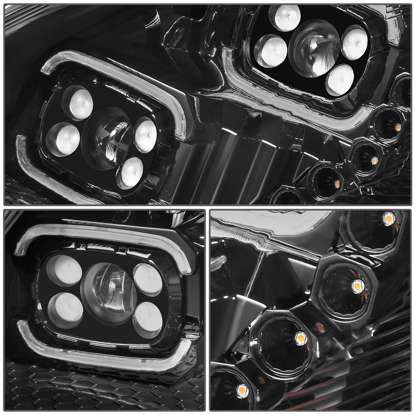 FAROS 04-18 VOLVO VN VNL 300 400 430 630 740 760 860 - FULL LED RGB DRL SEQUENTIAL TURN SIGNAL - BLACK