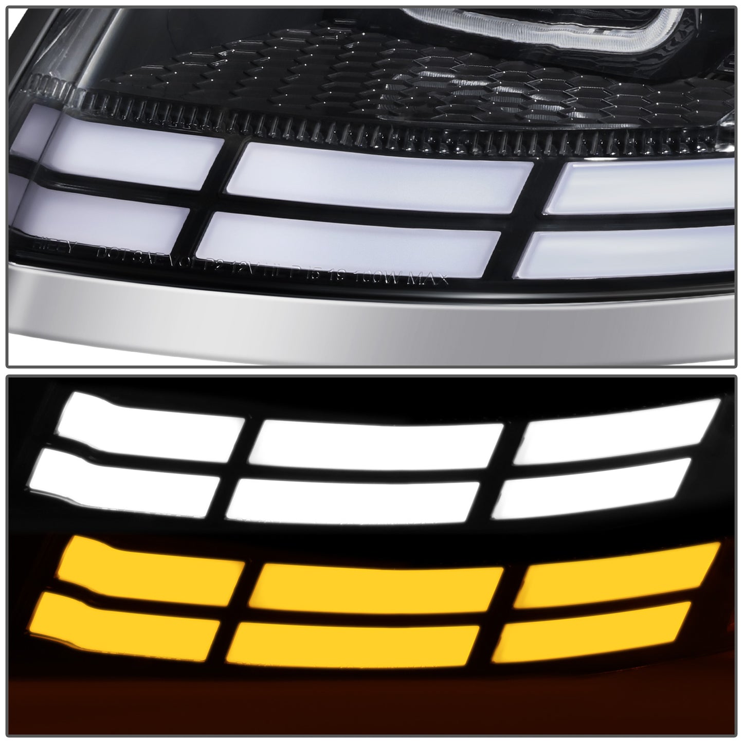 FAROS 04-18 VOLVO VN VNL 300 400 430 630 740 760 860 - FULL LED RGB DRL SEQUENTIAL TURN SIGNAL - BLACK