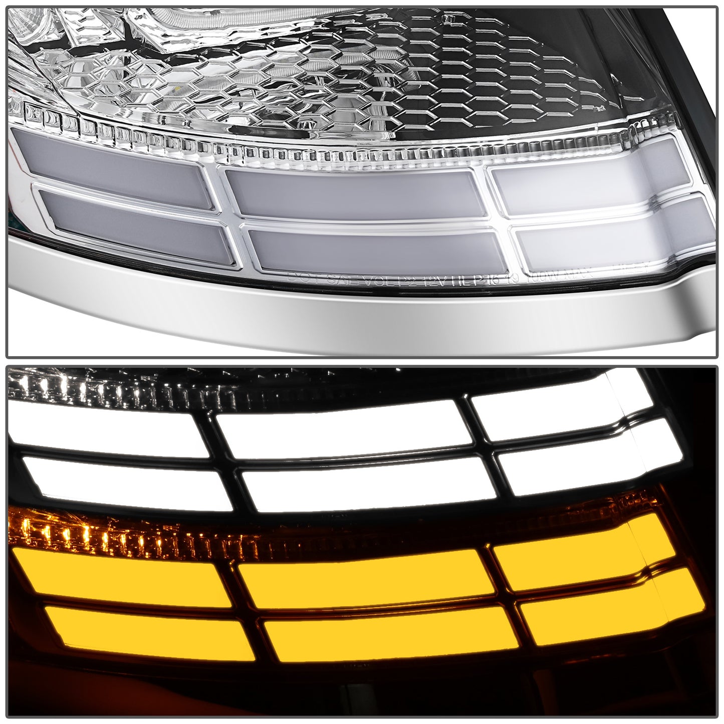 FAROS 04-18 VOLVO VN VNL 300 400 430 630 740 760 860 - FULL LED RGB DRL SEQUENTIAL TURN SIGNAL - CHROME