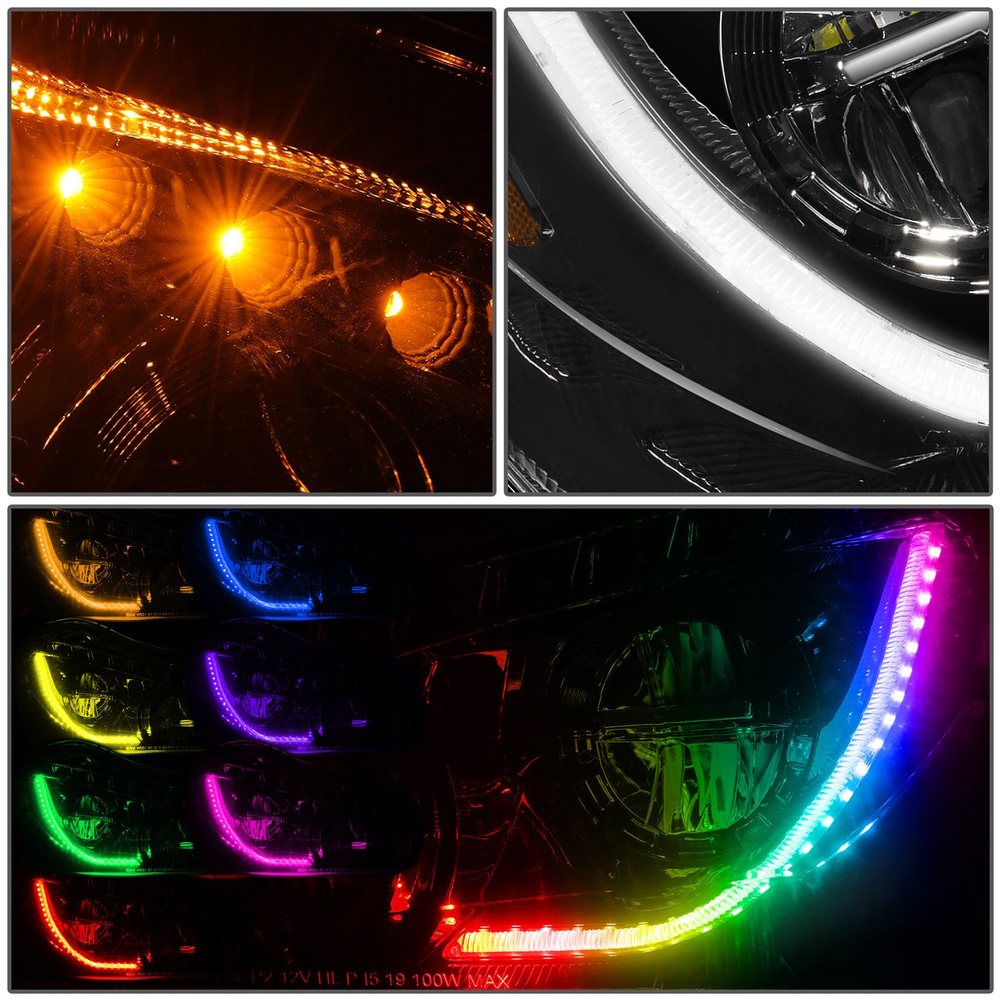 FAROS 13-21 KENWORTH T680 - FULL LED SEQUENTIAL TURN SIGNAL RGB RUNNING LIGHT - BLACK