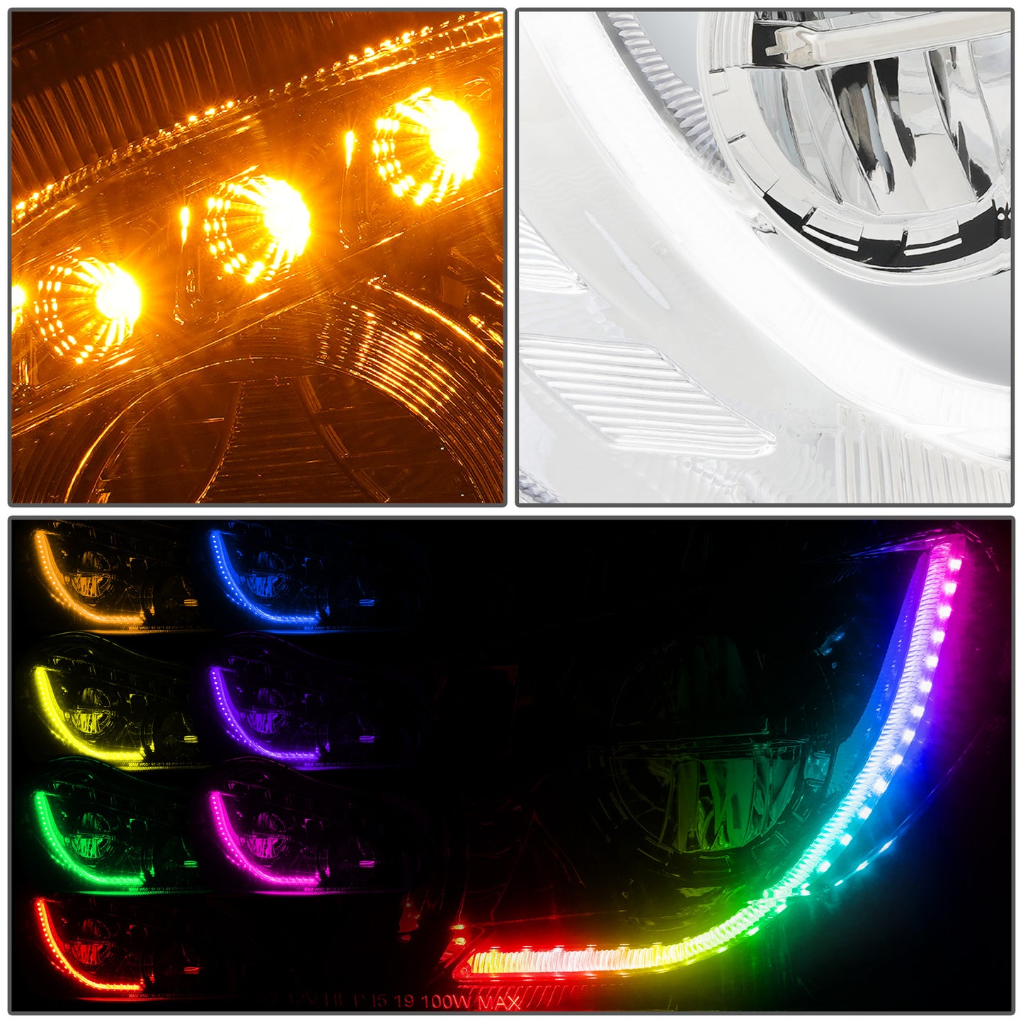 FAROS 13-21 KENWORTH T680 - FULL LED SEQUENTIAL TURN SIGNAL RGB RUNNING LIGHT - CHROME