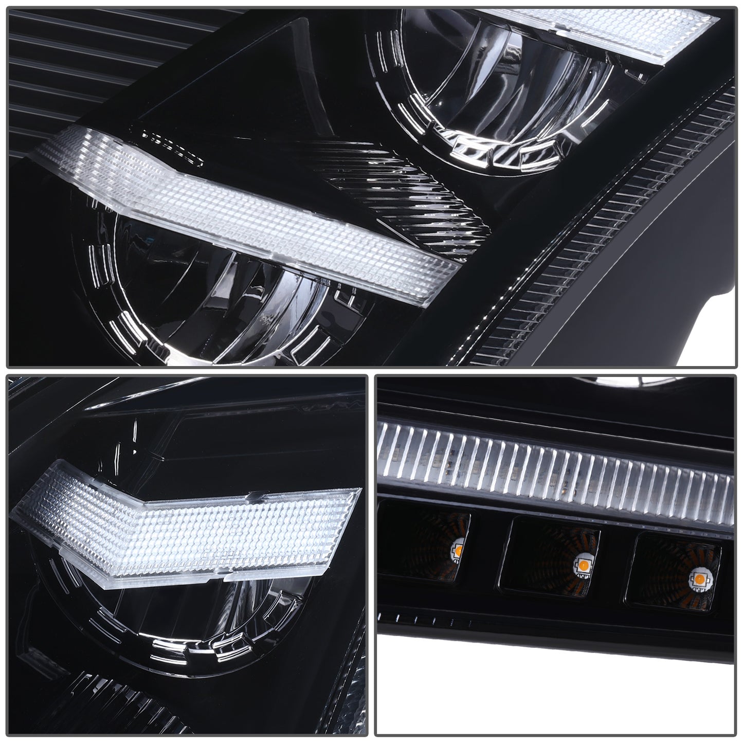 FAROS 18-21 VOLVO VNL, VNL 300, VNL 400, VNL 740, VNL 760, VNL 860 / 18-21 VOLVO VNR, VNR 300, VNR 400, VNR 640 - FULL LED RGB DRL SEQUENTIAL TURN SIGNAL - BLACK