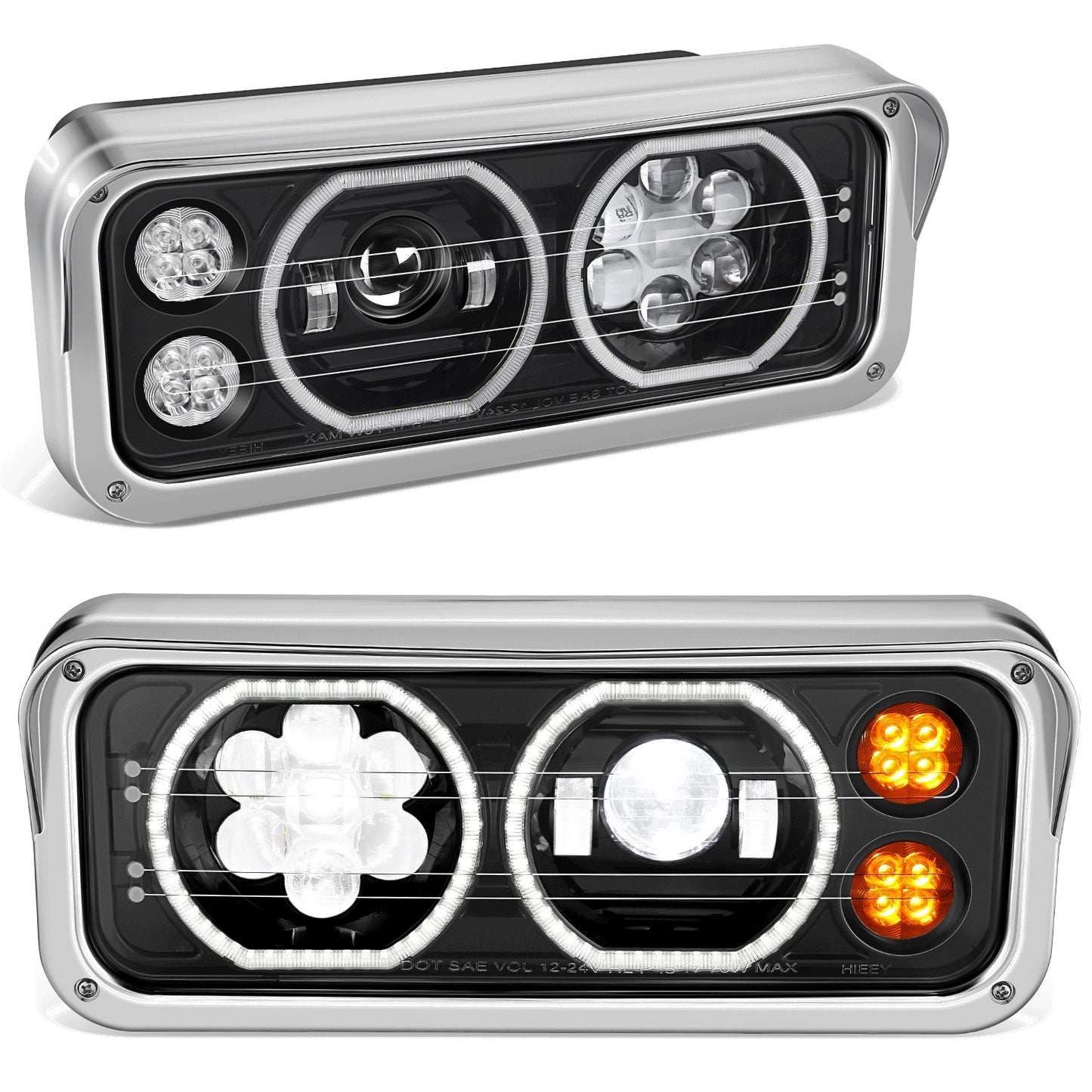 FAROS VOLVO VNL 18-23 / VOLVO VNR 18-23 / VOLVO VNL 300 18-20 / VOLVO VNL 400 18-20 / VOLVO VNL 740 18-20 / VOLVO VNL 760 18-20 / VOLVO VNL 860 18-20 / VOLVO VNR 300 18-20 / VOLVO VNR 400 18-20 / VOLVO VNR 640 18-20 - WHITE HALO RING - BLACK