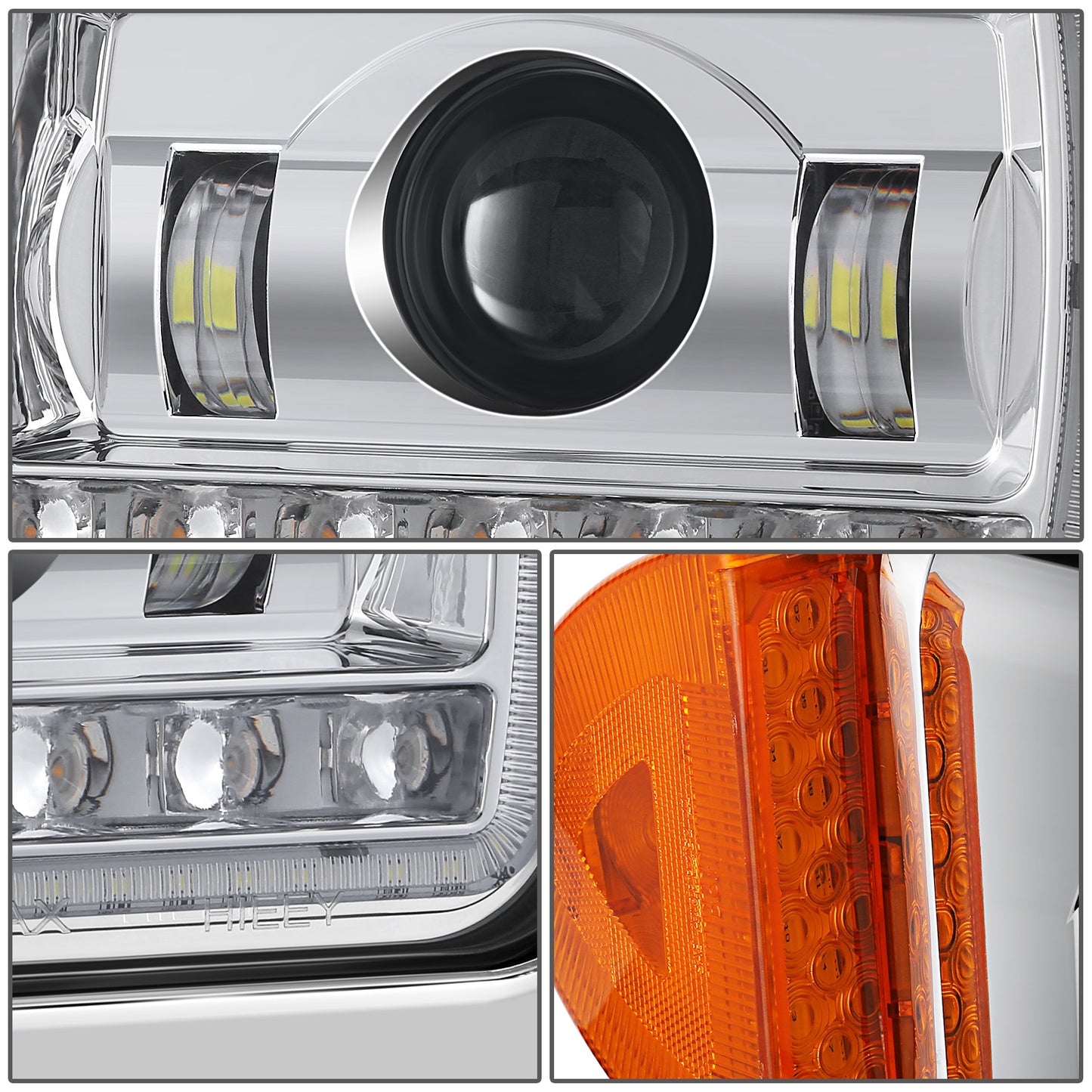 FAROS 81-88 PETERBILT 359 / 87-07 PETERBILT 379 / 08-21 PETERBILT 389 - FULL LED SEQUENTIAL CHASING TURN SIGNAL HEADLIGHT - CHROME