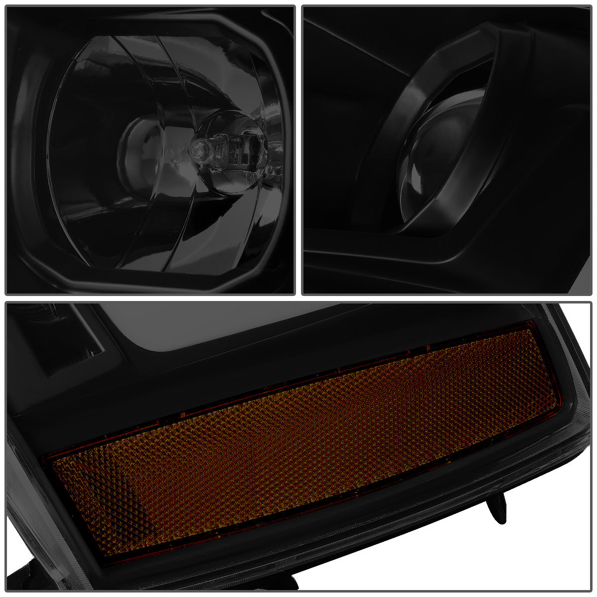FAROS 07-13 CHEVY AVALANCHE, SUBURBAN 2500 / 07-14 CHEVY TAHOE, SUBURBAN 1500 - LED DRL - C-BAR - BLACK HOUSING / SMOKE LENS / AMBER CORNER