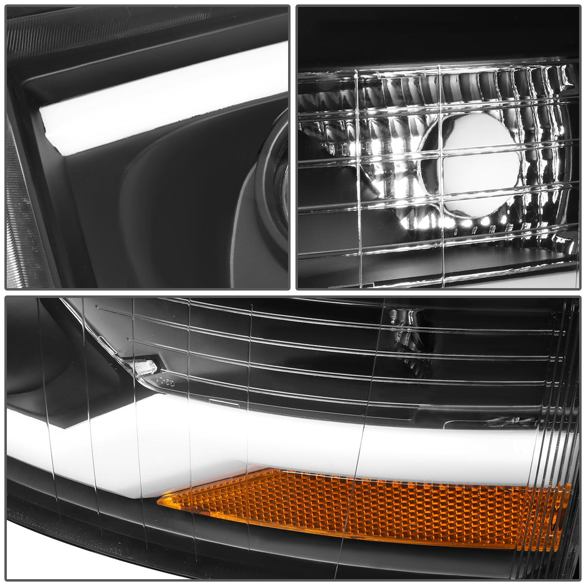 FAROS 07-13 CHEVY SILVERADO 1500 / 07-17 SILVERADO 2500, 3500 AND HD MODELS - DOES NOT FIT 2007 OLD BODY CLASSIC MODELS - LED DRL - DUAL LED - BLACK HOUSING / AMBER CORNER