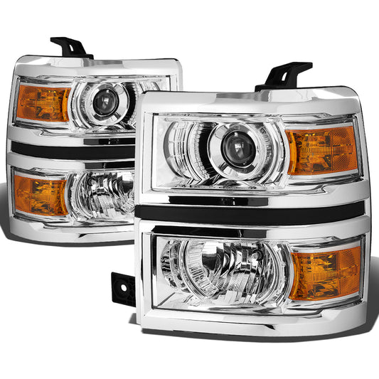 FAROS 14-15 CHEVY SILVERADO 1500 - LED PROJECTOR - CHROME HOUSING / AMBER CORNER