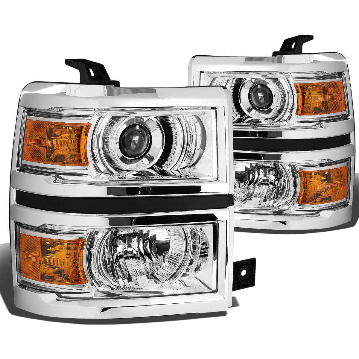 FAROS 14-15 CHEVY SILVERADO 1500 - LED PROJECTOR - CHROME HOUSING / AMBER CORNER