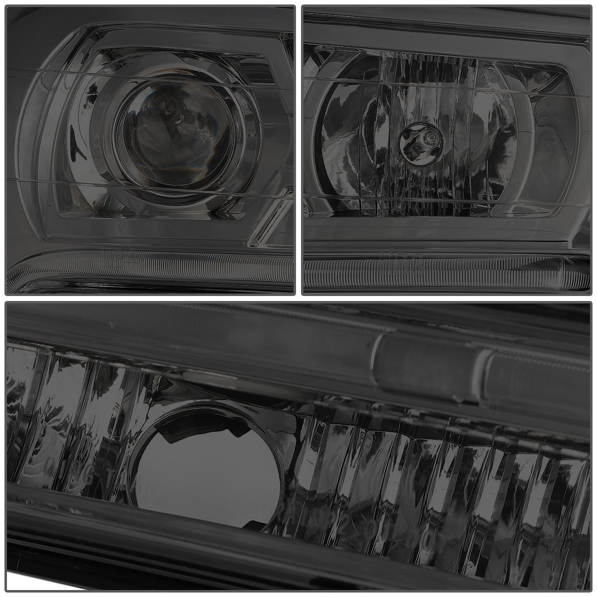 FAROS 02-06 CHEVY TRAILBLAZER EXT / 02-09 CHEVY TRAILBLAZER - 4DR - LED DRL - OE - SMOKE HOUSING / CLEAR CORNER