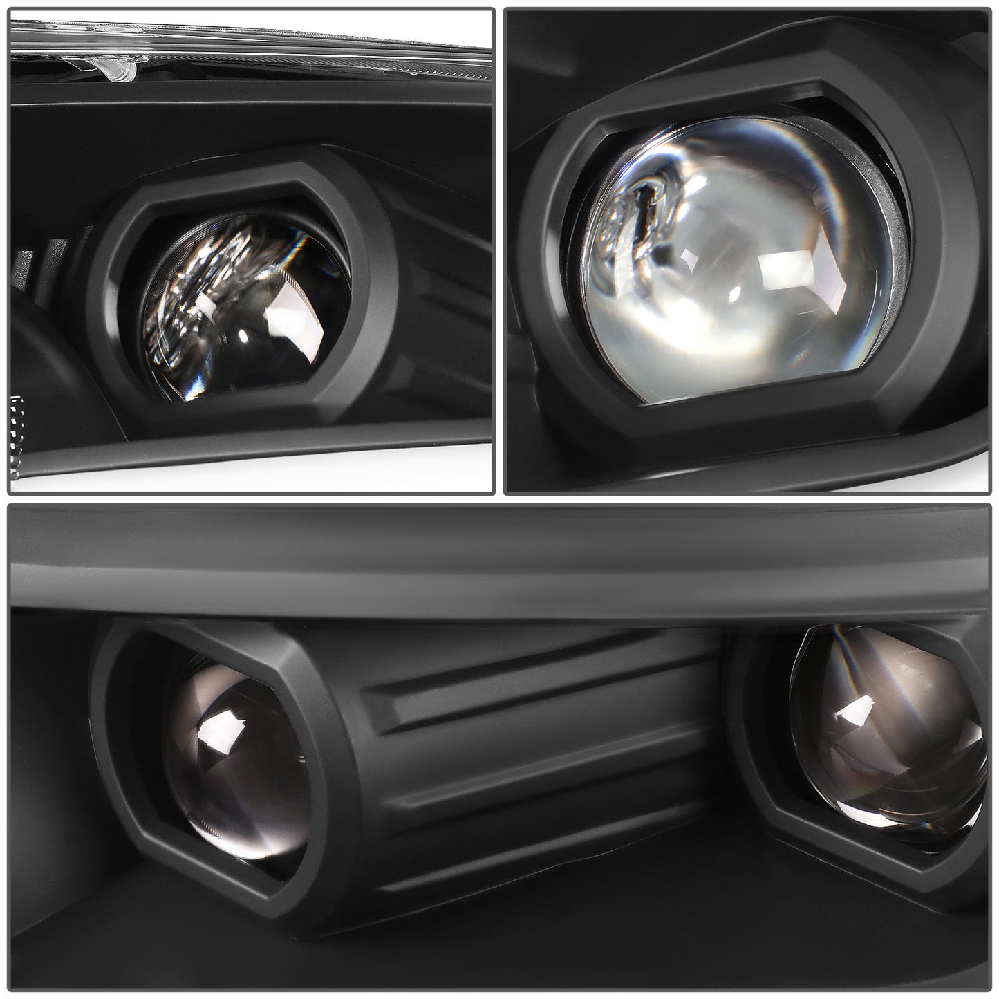 FAROS 19-21 FORD RANGER XL, XLT - FITS HALOGEN HEADLIGHTS MODELS ONLY, DOES NOT FIT LED HEADLIGHT MODELS - SWITCHBACK - SEQUENTIAL LED TURN SIGNAL - LED DRL - BLACK / CLEAR