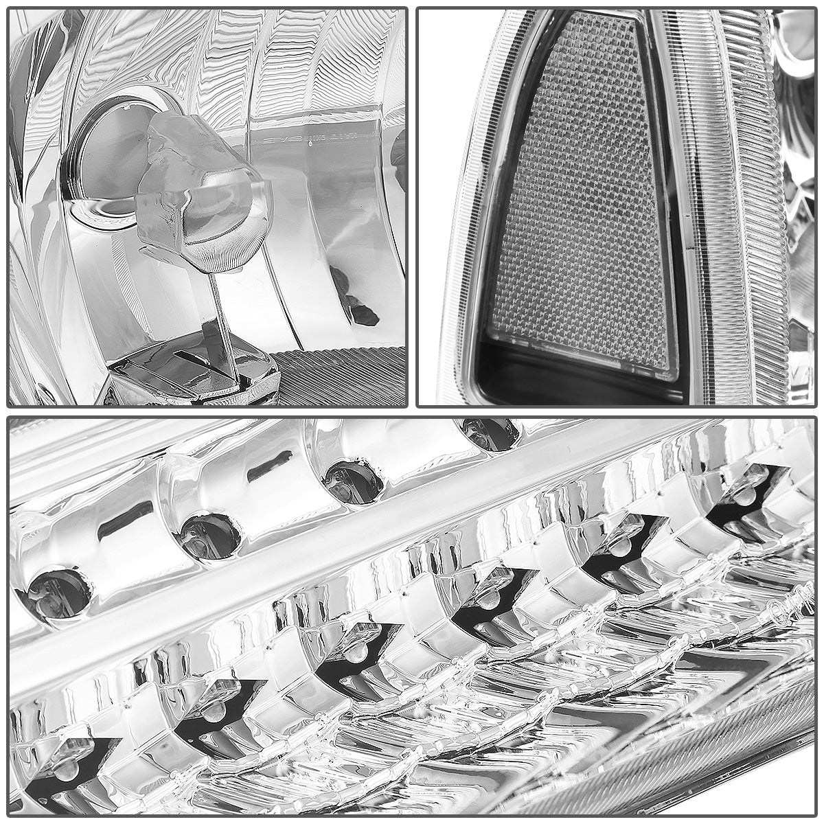 FAROS 99-04 FORD F-250, F-350 / 00-04 FORD EXCURSION 2/4-DOOR - DOES NOT FIT LIGHT DUTY MODELS OR MODELS WITH SEALED BEAM HEADLIGHTS - LED DRL - BLACK HOUSING / CLEAR CORNER - 9007 LOW BEAM / HIGH BEAM
