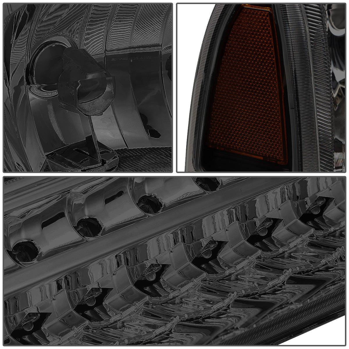 FAROS 99-04 FORD F-250, F-350 / 00-04 FORD EXCURSION 2/4-DOOR - DOES NOT FIT LIGHT DUTY MODELS OR MODELS WITH SEALED BEAM HEADLIGHTS - LED DRL - SMOKE HOUSING / AMBER CORNER - 9007 LOW BEAM / HIGH BEAM