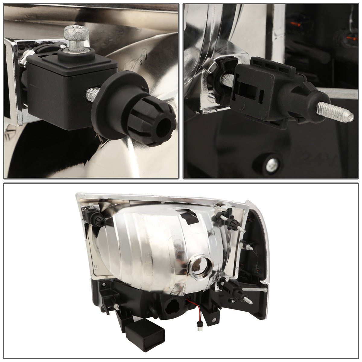 FAROS 99-04 FORD F-250, F-350 / 00-04 FORD EXCURSION 2/4-DOOR - DOES NOT FIT LIGHT DUTY MODELS OR MODELS WITH SEALED BEAM HEADLIGHTS - LED DRL - SMOKE HOUSING / CLEAR CORNER - 9007 LOW BEAM / HIGH BEAM