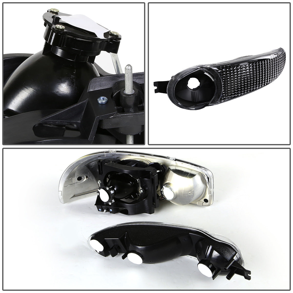 FAROS 01-06 YUKON DENALI, XL 1500 DENALI / 02-06 GMC SIERRA 1500 DENALI / 2007 GMC SIERRA 1500 DENALI 4-DOOR - FITS DENALI MODELS ONLY - LED - HALO PROJECTOR - BLACK HOUSING / CLEAR CORNER - 9005 LOW BEAM / HIGH BEAM