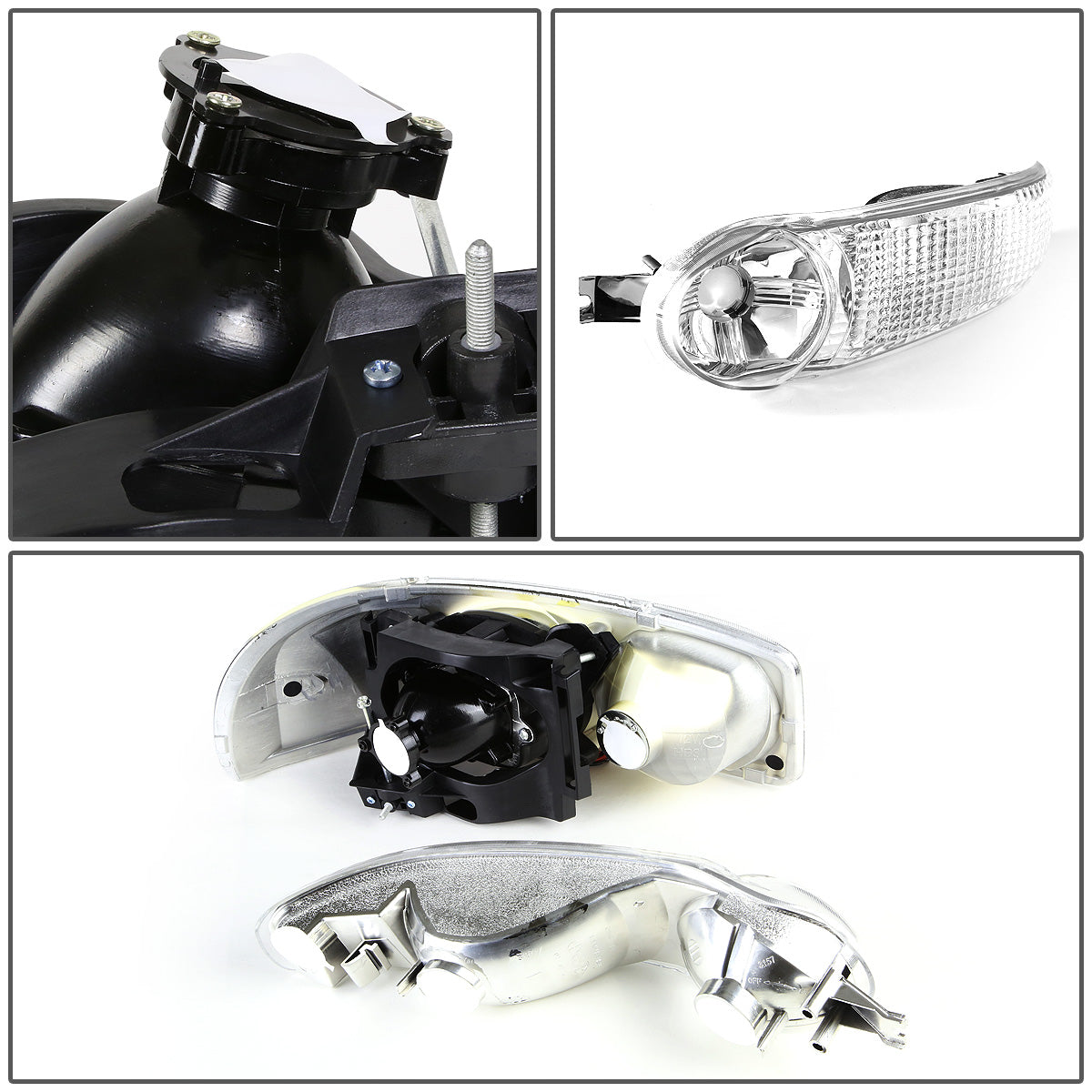 FAROS 01-06 YUKON DENALI, XL 1500 DENALI / 02-06 GMC SIERRA 1500 DENALI / 2007 GMC SIERRA 1500 DENALI 4-DOOR - FITS DENALI MODELS ONLY - LED - HALO PROJECTOR - CHROME HOUSING / CLEAR CORNER - 9005 LOW BEAM / HIGH BEAM