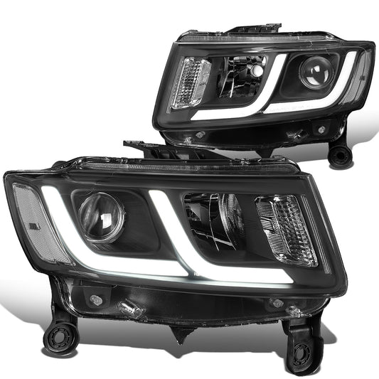 FAROS 14-16 JEEP GRAND CHEROKEE PRE FACELIFT - FITS MODELS WITH HALOGEN HEADLIGHTS ONLY - PROJECTOR LOW BEAM - BLACK HOUSING / CLEAR CORNER - H1 LOW BEAM / H1 HIGH BEAM
