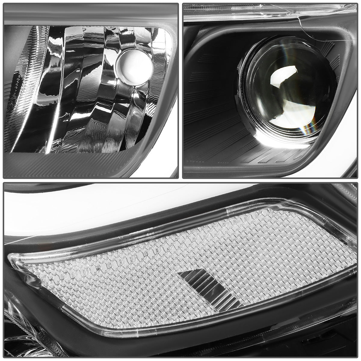 FAROS 14-16 JEEP GRAND CHEROKEE PRE FACELIFT - FITS MODELS WITH HALOGEN HEADLIGHTS ONLY - PROJECTOR LOW BEAM - BLACK HOUSING / CLEAR CORNER - H1 LOW BEAM / H1 HIGH BEAM