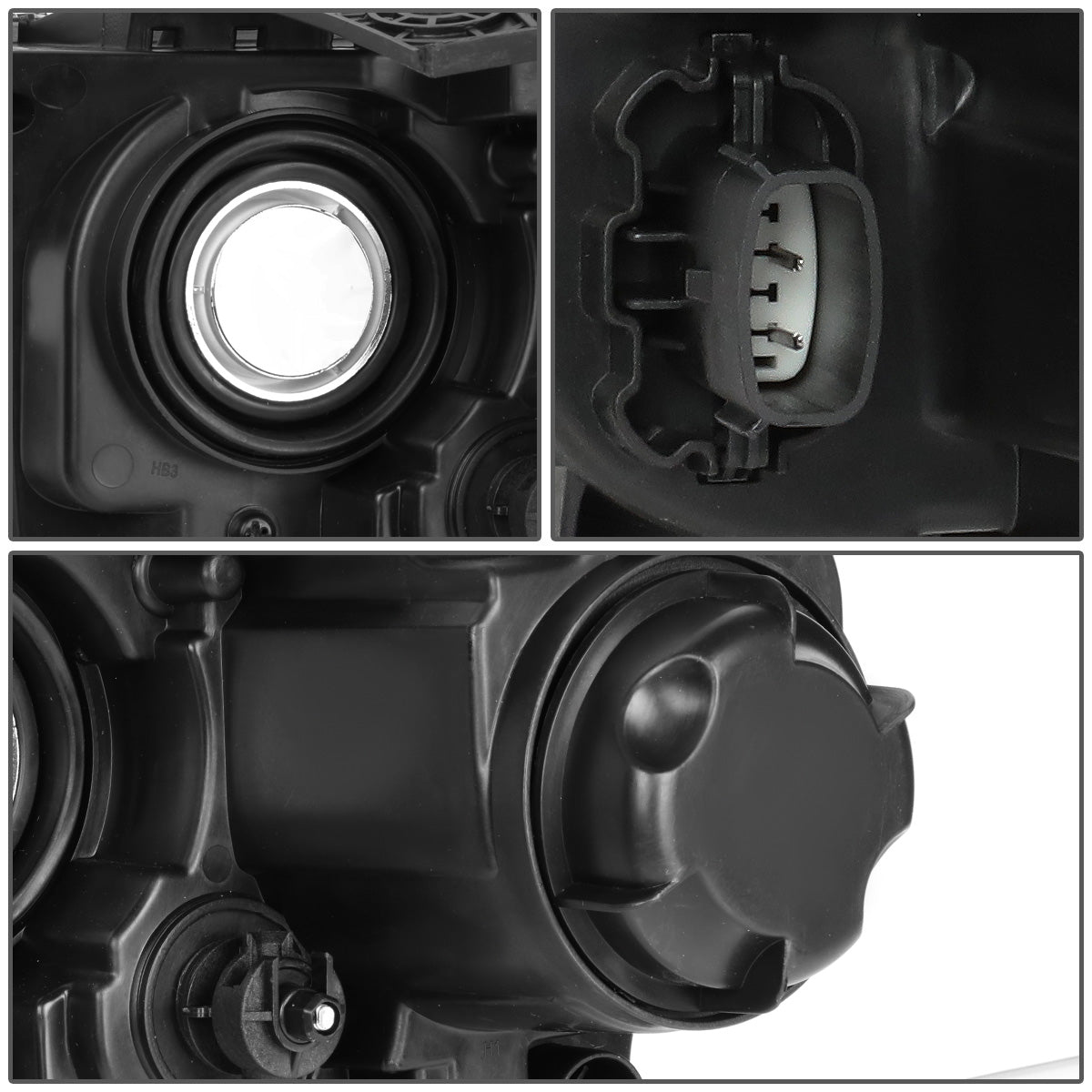FAROS 14-16 JEEP GRAND CHEROKEE PRE FACELIFT - FITS MODELS WITH HALOGEN HEADLIGHTS ONLY - PROJECTOR LOW BEAM - BLACK HOUSING / AMBER CORNER / SMOKE LENS - H1 LOW BEAM / H1 HIGH BEAM