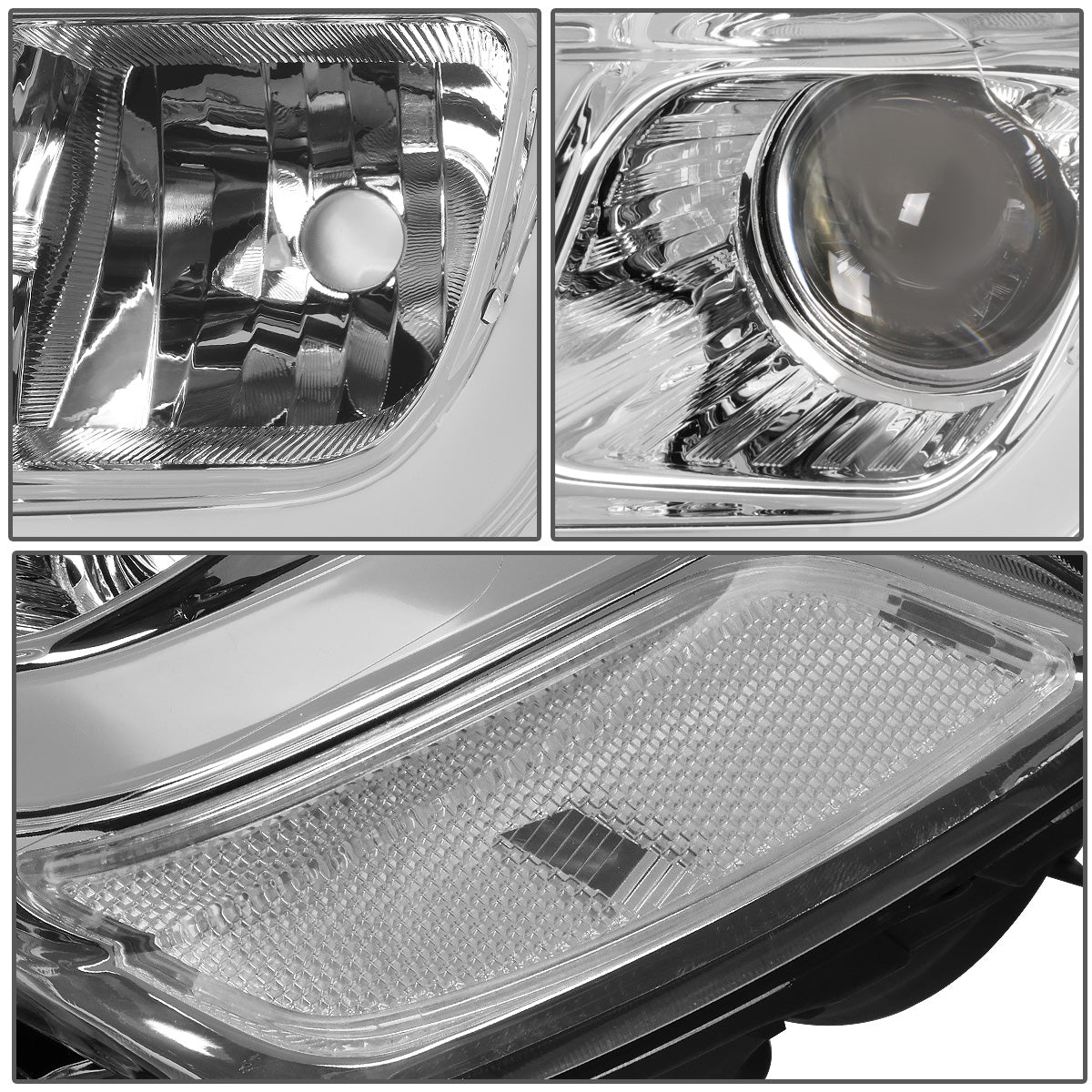 FAROS 14-16 JEEP GRAND CHEROKEE PRE FACELIFT - FITS MODELS WITH HALOGEN HEADLIGHTS ONLY - PROJECTOR LOW BEAM - CHROME HOUSING / CLEAR CORNER - H1 LOW BEAM / H1 HIGH BEAM