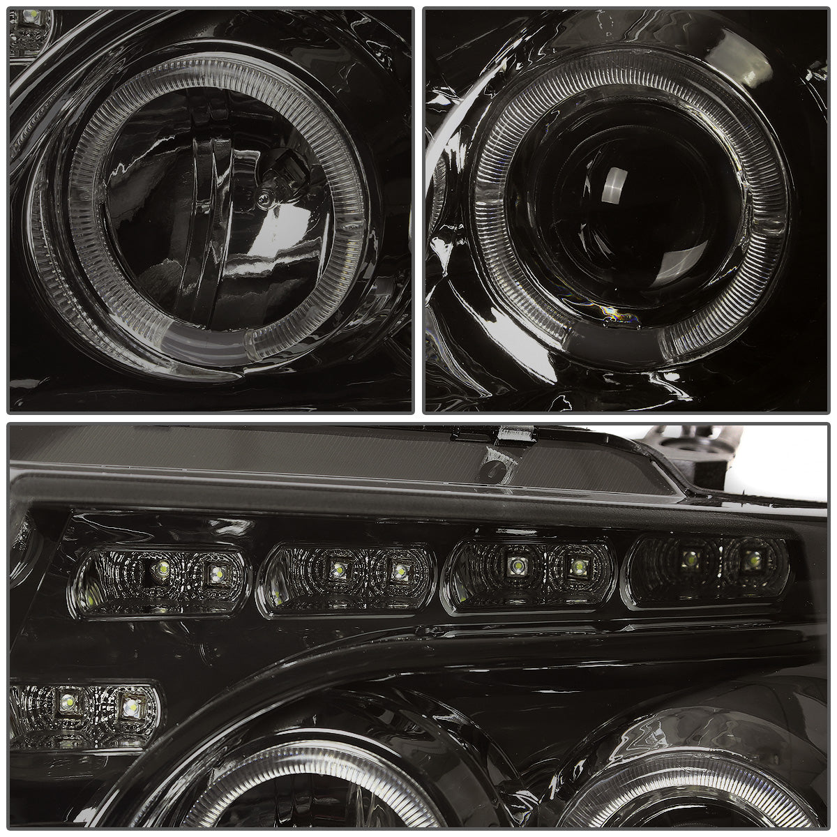 FAROS 04-08 FORD F-150 / 06-08 LINCOLN MARK LT 2/3/4-DOOR - LED - HALO PROJECTOR - SMOKE HOUSING / AMBER CORNER - H1 LOW BEAM / HIGH BEAM