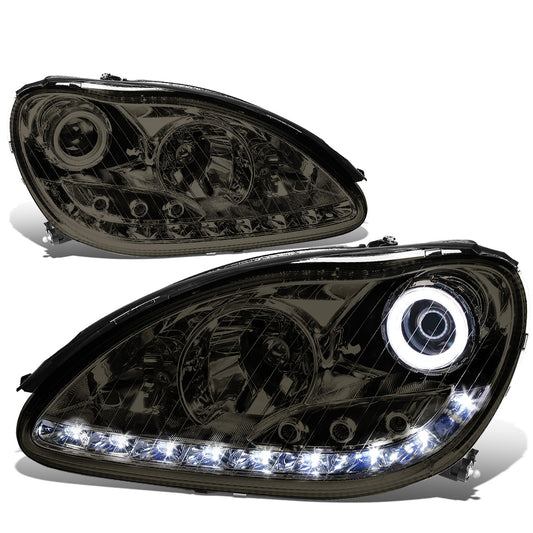 FAROS 00-06 MERCEDES BENZ S430 , S500 , S600 / 01-06 MERCEDES BENZ S55 AMG / 05-06 MERCEDES BENZ S65 AMG / 06 MERCEDES BENZ S350 4-DOOR - FITS MODELS WITH FACTORY HALOGEN HEADLIGHTS ONLY - DOES NOT FIT MODELS WITH FACTORY HIDS - LED DRL - HALO PROJ