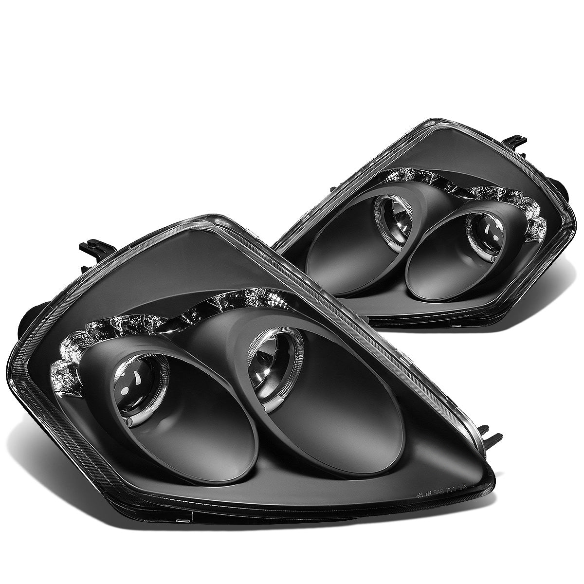 FAROS 00-05 MITSUBISHI ECLIPSE 2-DOOR - LED - HALO PROJECTOR - BLACK HOUSING / AMBER CORNER - H1 LOW BEAM / HIGH BEAM