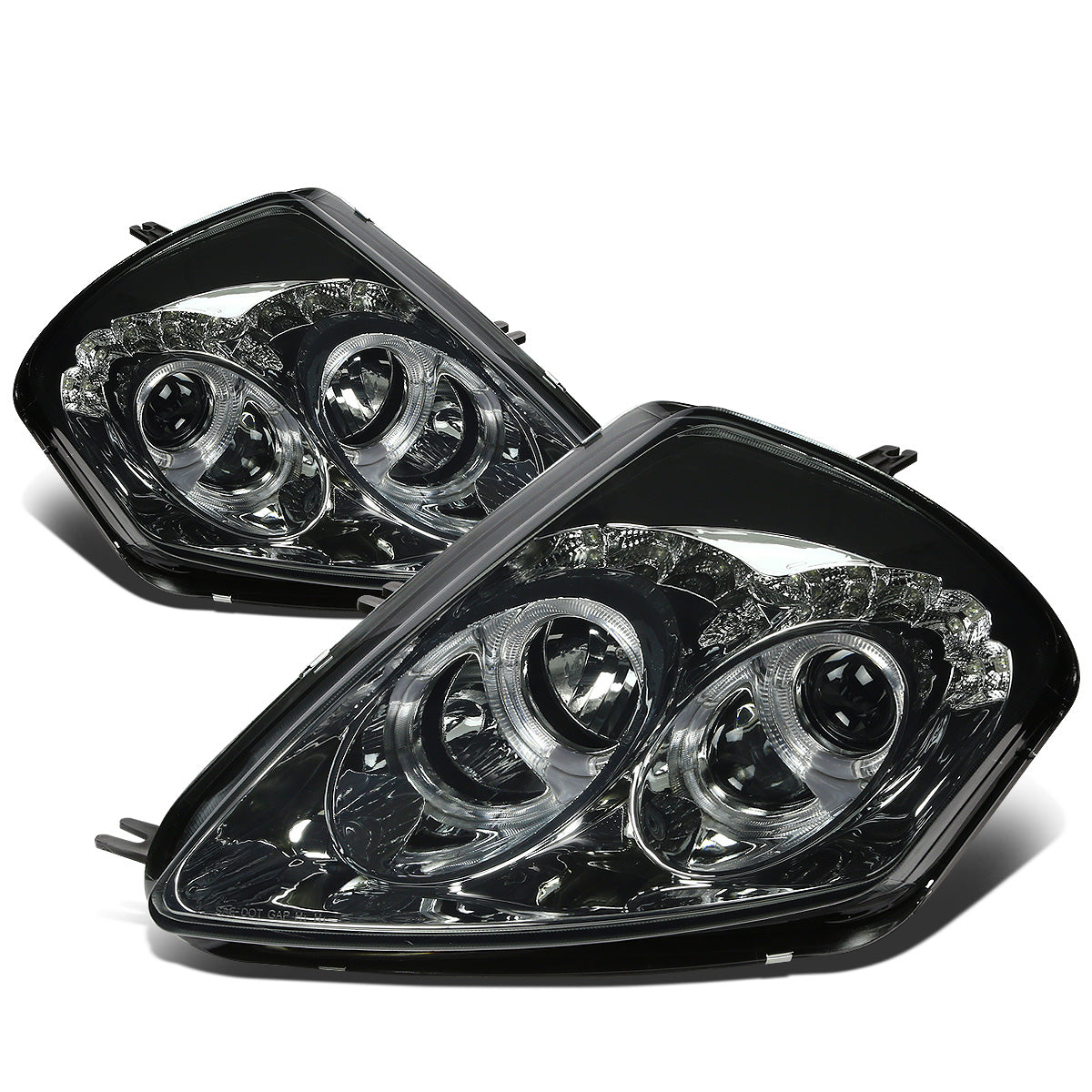 FAROS 00-05 MITSUBISHI ECLIPSE 2-DOOR - LED - HALO PROJECTOR - SMOKE HOUSING / AMBER CORNER - H1 LOW BEAM / HIGH BEAM