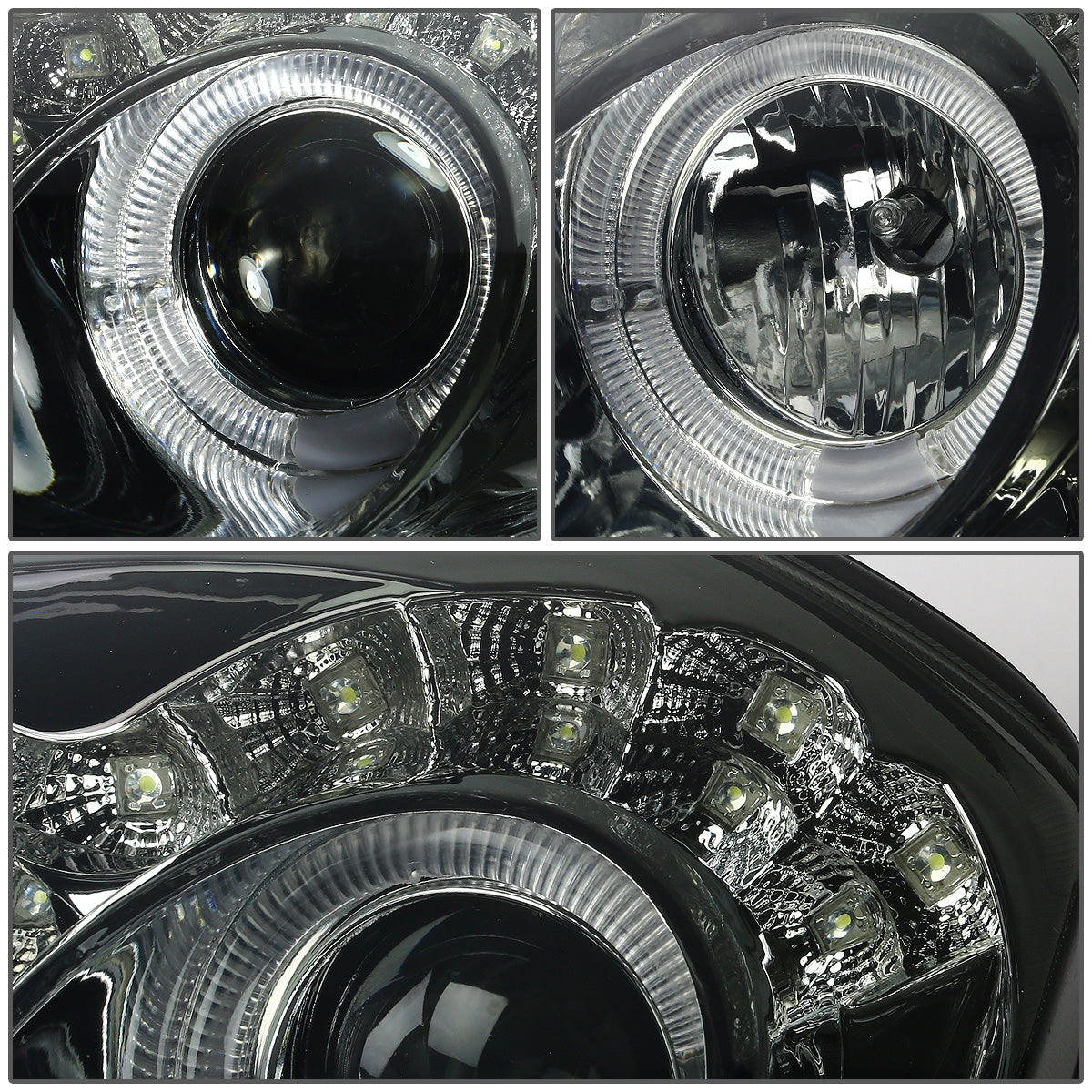 FAROS 00-05 MITSUBISHI ECLIPSE 2-DOOR - LED - HALO PROJECTOR - SMOKE HOUSING / AMBER CORNER - H1 LOW BEAM / HIGH BEAM
