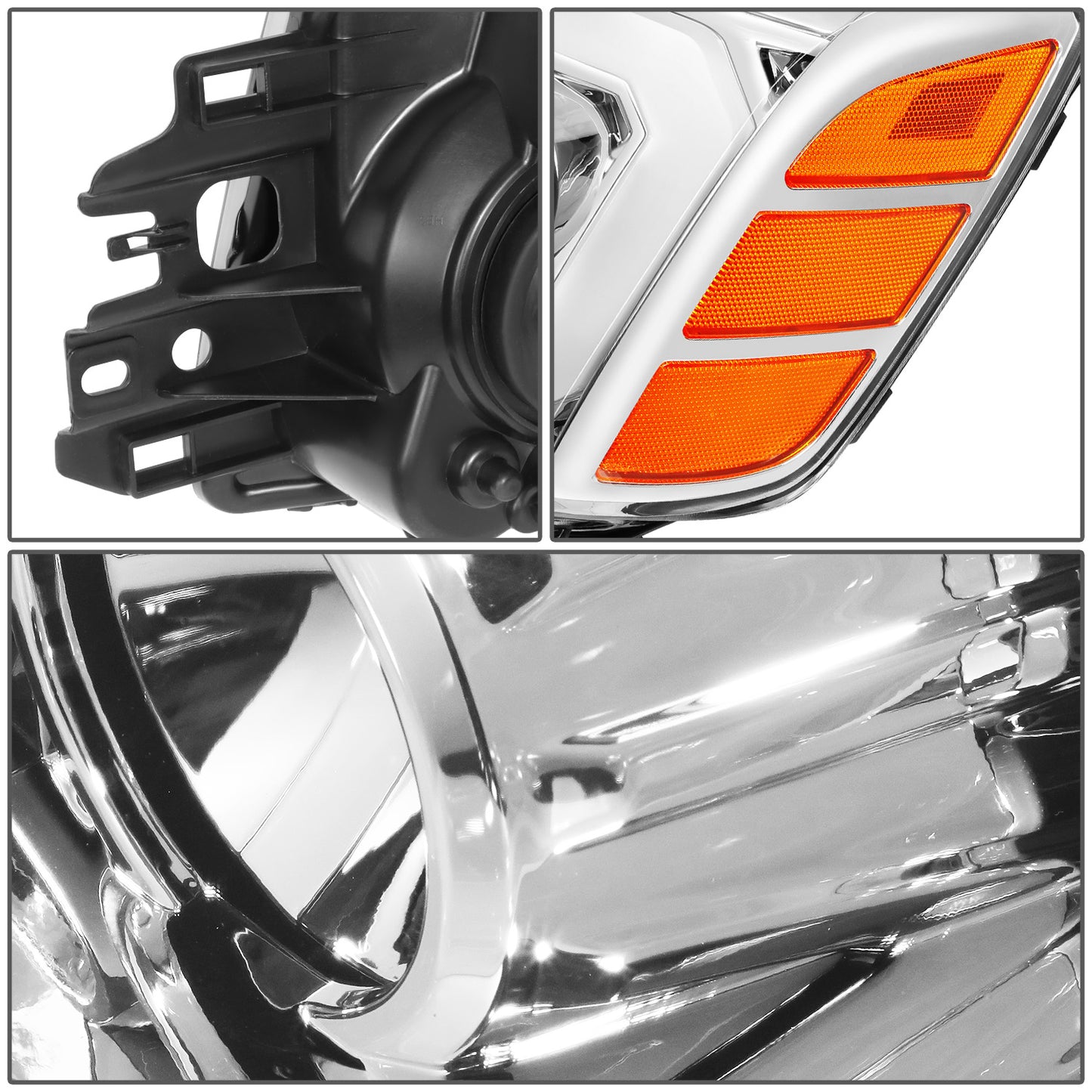 FAROS 04-15 NISSAN TITAN / 05-07 NISSAN ARMADA - 3D LED DRL - PROJECTOR - CHROME HOUSING / AMBER CORNER