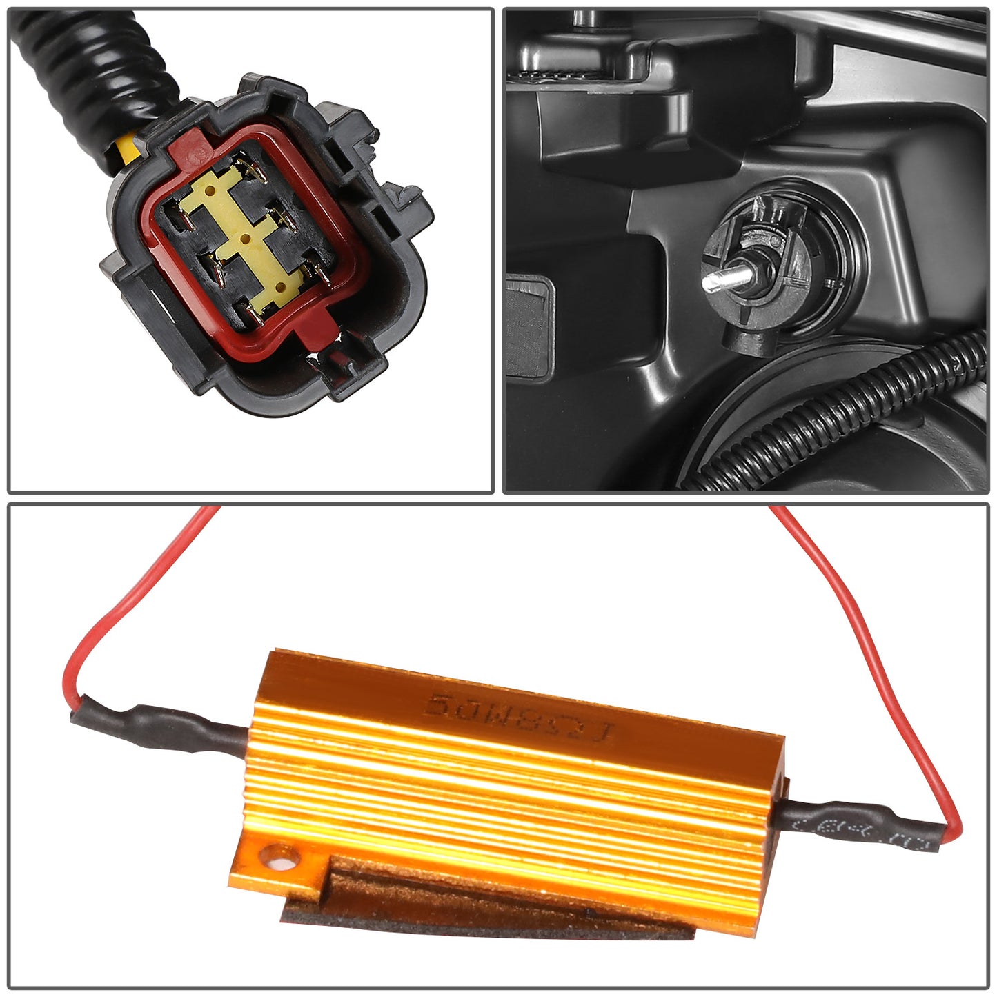 FAROS 04-15 NISSAN TITAN / 05-07 NISSAN ARMADA - 3D LED DRL - PROJECTOR - CHROME HOUSING / AMBER CORNER