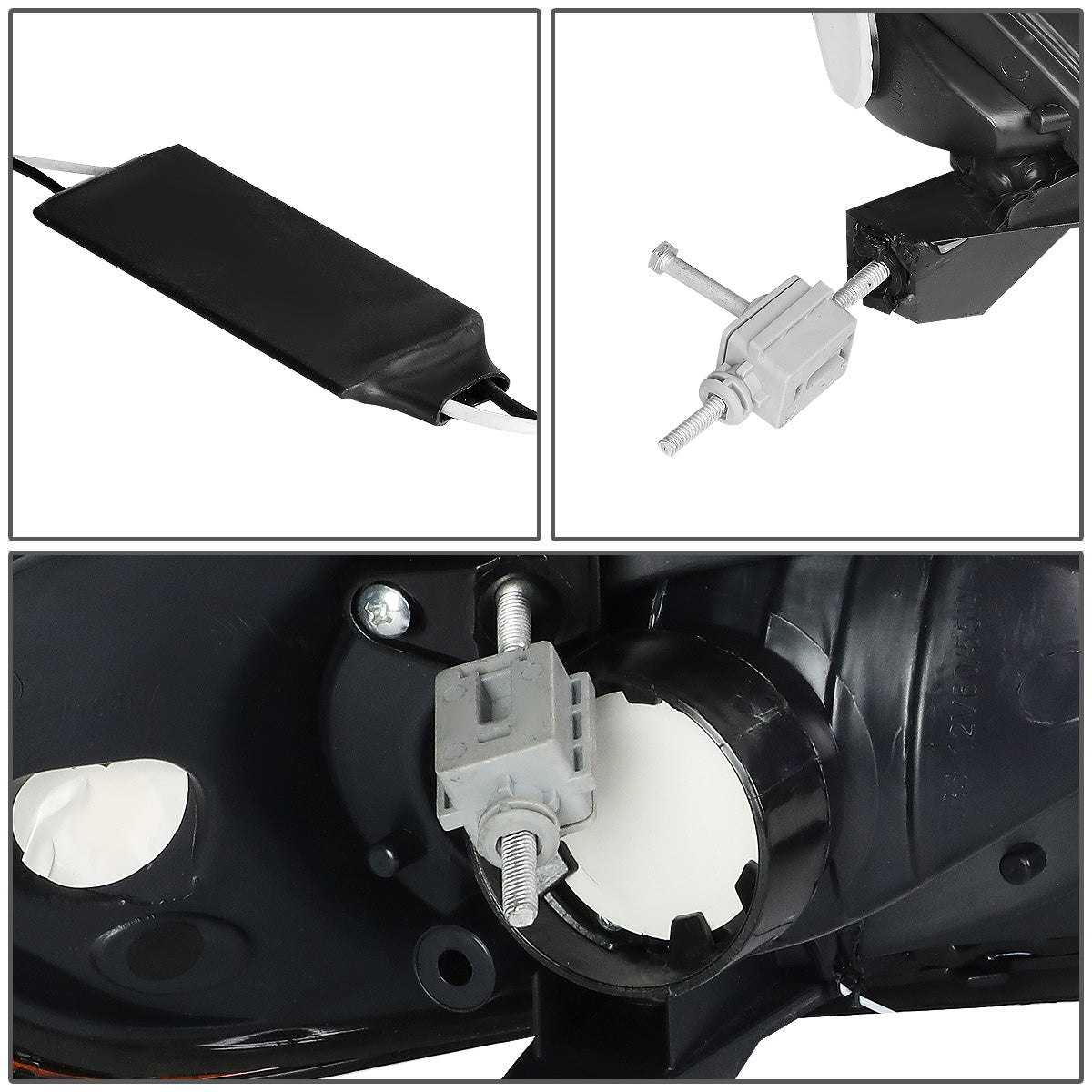 FAROS 99-05 PONTIAC GRAND AM - 3D - LED DRL - PROJECTOR - BLACK HOUSING / SMOKE LENS / AMBER CORNER - 9007 HIGH / LOW BEAM BULB