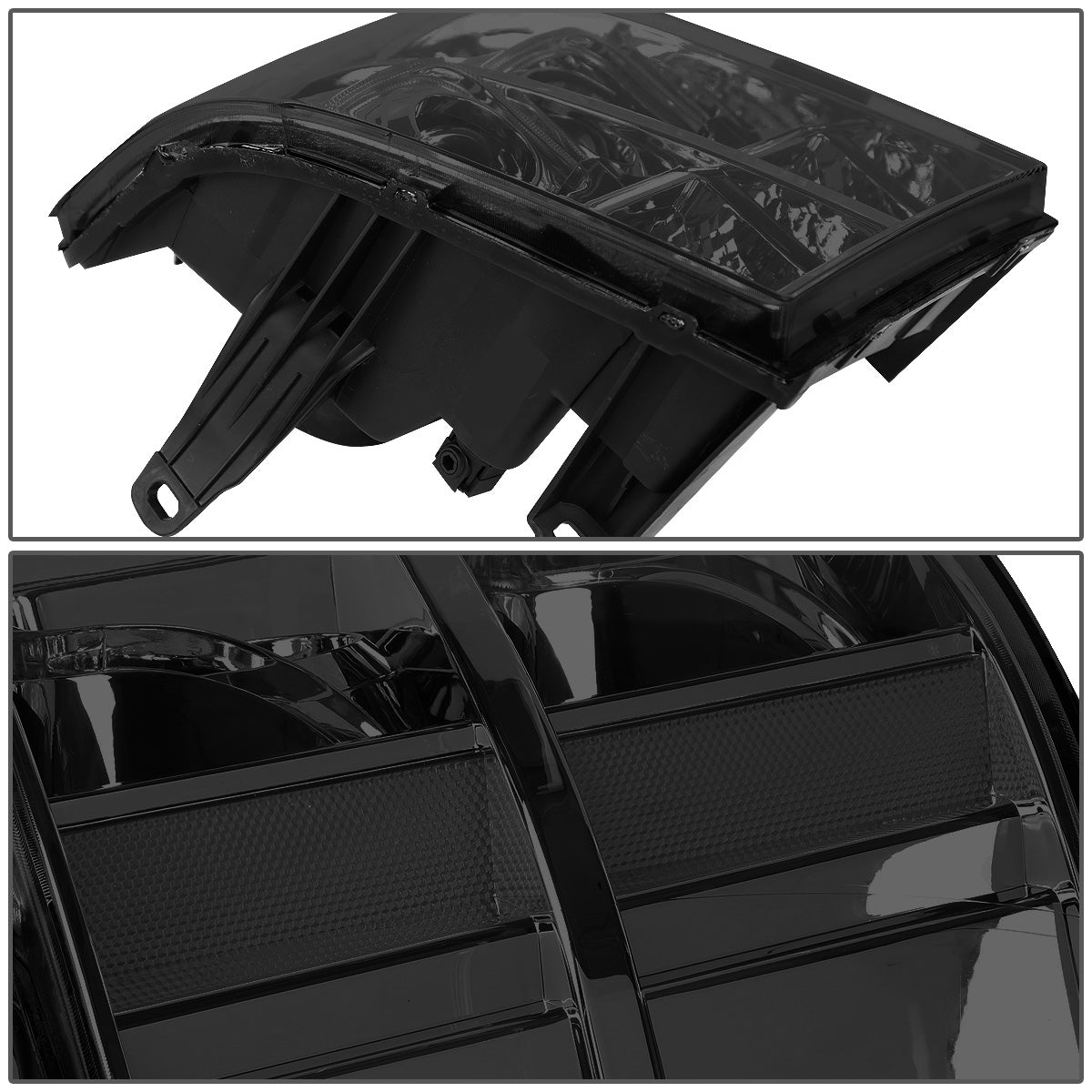 FAROS 07-13 GMC SIERRA 1500, 2500HD, 3500HD 2/4-DOOR - L-BAR HALO PROJECTOR - SMOKE HOUSING / CLEAR CORNER - H11 LOW BEAM / 9005 HIGH BEAM