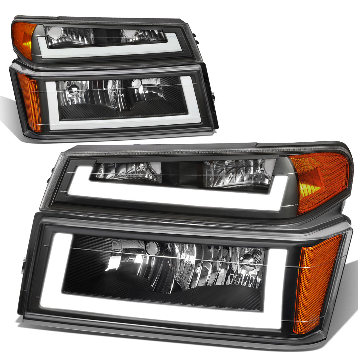 FAROS 04-12 CHEVY COLORADO - LED RUNNING LIGHTS REQUIRE TAPPING INTO EXISTING WIRING - LED DRL - BLACK HOUSING / AMBER CORNER - 9006 LOW BEAM / 9005 HIGH