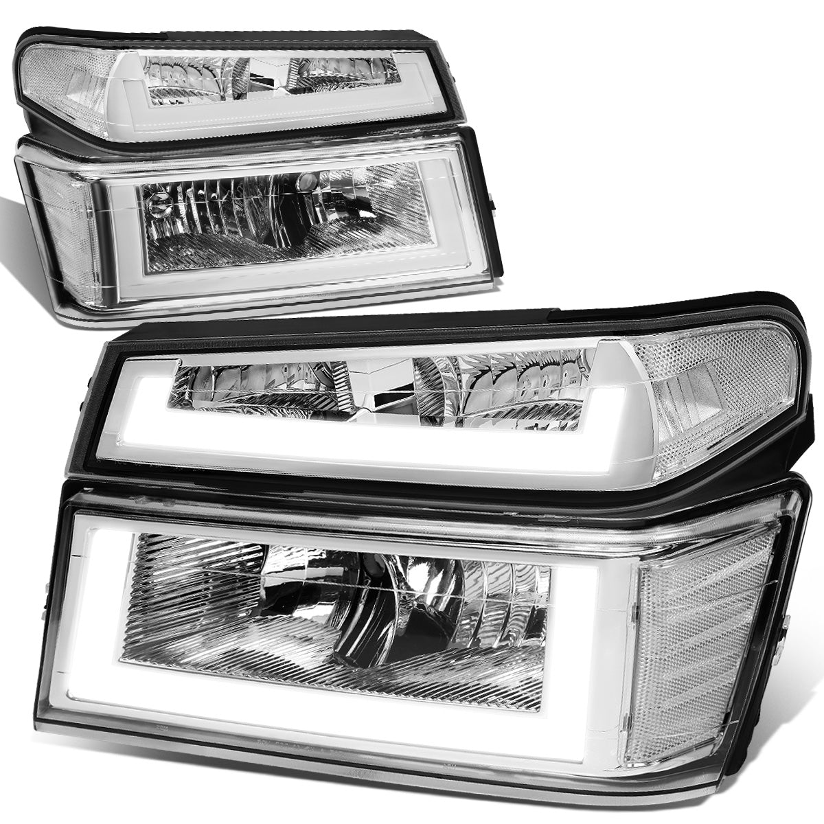 FAROS 04-12 CHEVY COLORADO - LED RUNNING LIGHTS REQUIRE TAPPING INTO EXISTING WIRING - LED DRL - CHROME HOUSING / CLEAR CORNER - 9006 LOW BEAM / 9005 HIGH