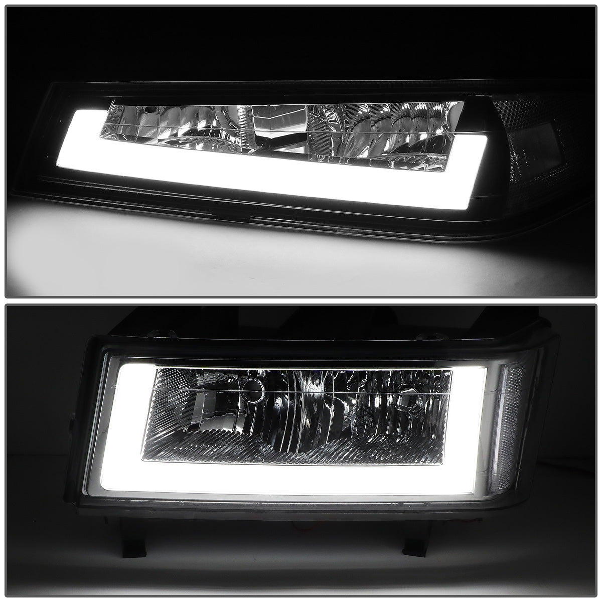FAROS 04-12 CHEVY COLORADO - LED RUNNING LIGHTS REQUIRE TAPPING INTO EXISTING WIRING - LED DRL - CHROME HOUSING / CLEAR CORNER - 9006 LOW BEAM / 9005 HIGH