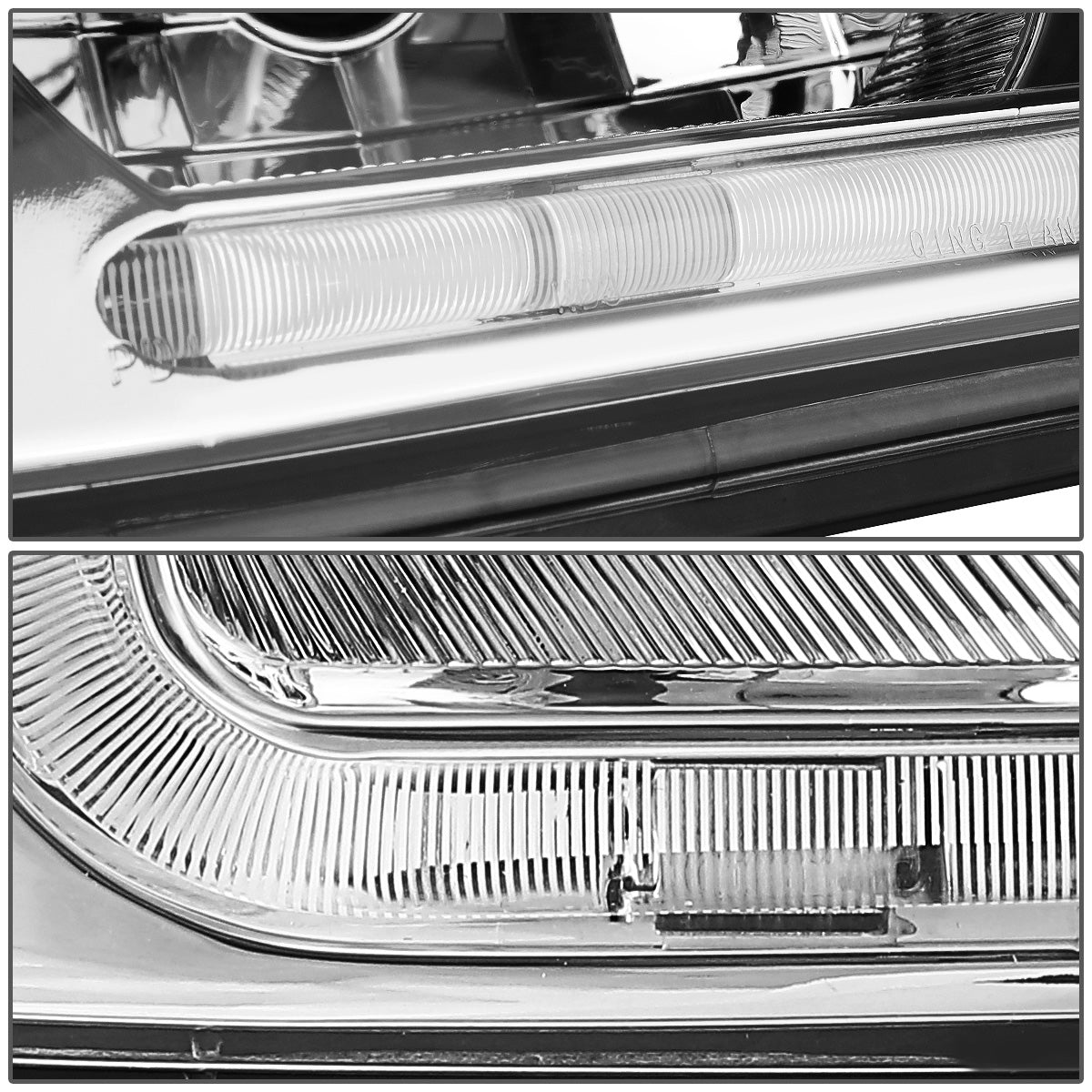 FAROS 00-05 CHEVY IMPALA 4-DOOR - LED DRL - CHROME HOUSING / CLEAR CORNER - 9006 LOW BEAM / 9005 HIGH BEAM