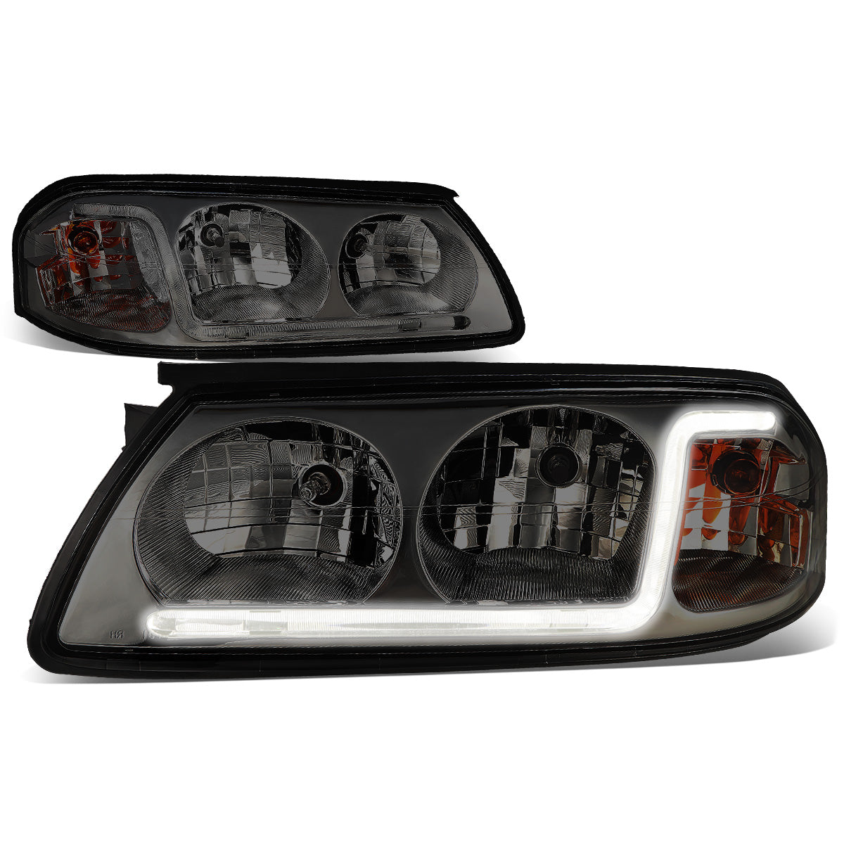 FAROS 00-05 CHEVY IMPALA 4-DOOR - LED DRL - SMOKE HOUSING / AMBER CORNER - 9006 LOW BEAM / 9005 HIGH BEAM
