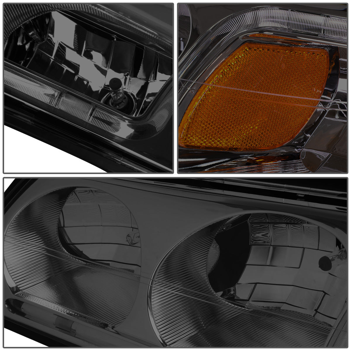 FAROS 00-05 CHEVY IMPALA 4-DOOR - LED DRL - SMOKE HOUSING / AMBER CORNER - 9006 LOW BEAM / 9005 HIGH BEAM