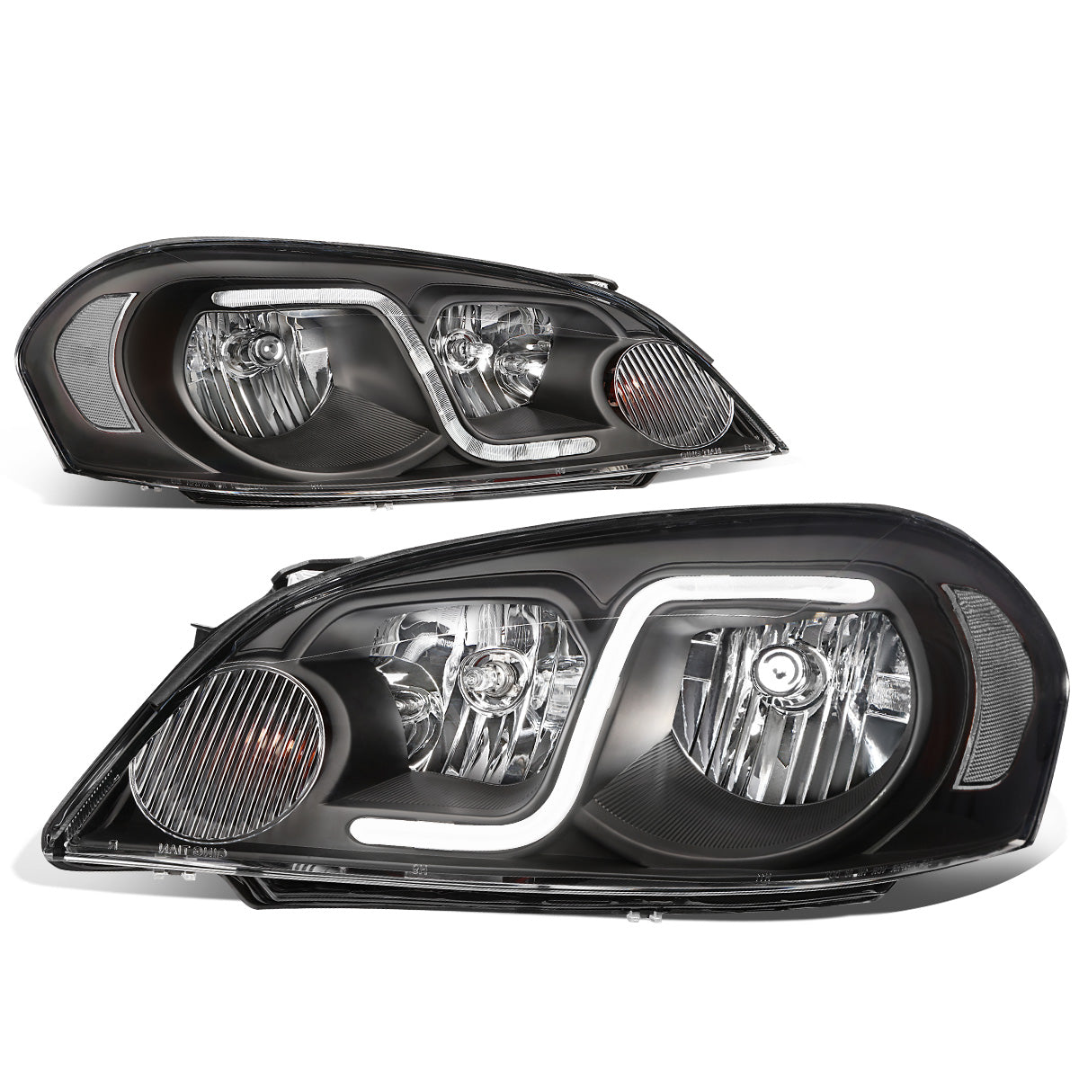 FAROS 06-13 CHEVY IMPALA / 06-07 MONTE CARLO / 14-16 CHEVY IMPALA LIMITED 2/4-DOOR - LED DRL - BLACK HOUSING / CLEAR CORNER - H11 LOW BEAM / H9 HIGH BEAM