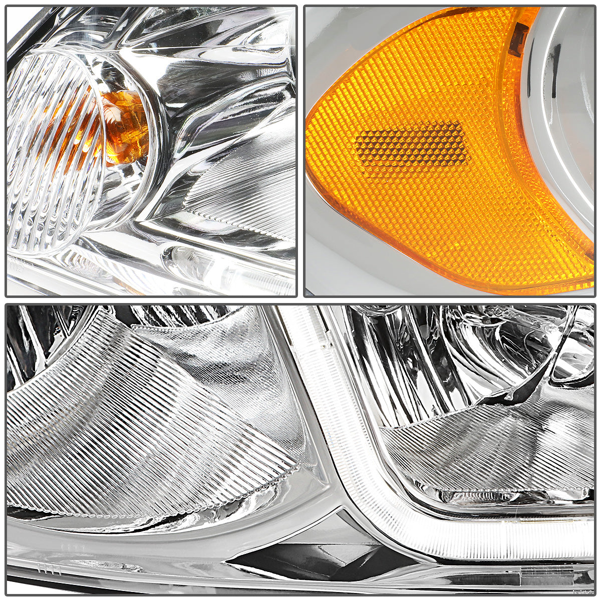 FAROS 06-13 CHEVY IMPALA / 06-07 MONTE CARLO / 14-16 CHEVY IMPALA LIMITED 2/4-DOOR - LED DRL - CHROME HOUSING / AMBER CORNER - H11 LOW BEAM / H9 HIGH BEAM