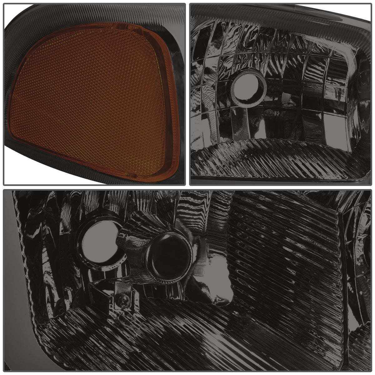 FAROS 2001 GMC SIERRA C3 / 02-06 GMC SIERRA 1500 DENALI / 01-06 GMC YUKON DENALI, YUKON XL 1500 DENALI / 2007 GMC SIERRA 1500 DENALI - LED DRL - 4PC - SMOKE HOUSING / AMBER CORNER